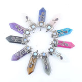 5pcs Natural Stone Sword Shaped Necklace Taper Pendulums Pendants