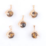 5Pcs Tigers Eye Raw Gem Charm Dragon Claw Crystal Pendants