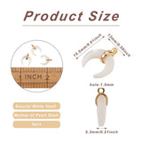 5Pcs Natural Shell Mother of Pearl Shell Pendant for DIY Necklace Bracelet