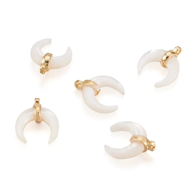 5Pcs Natural Shell Mother of Pearl Shell Pendant for DIY Necklace Bracelet