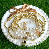 Marine Organism Jellyfish Charms Pearl Bracelet Bead Chain Vintage Jewelry