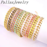 5Pcs Multicolor Drip Oil Cuban Link Chain Bracelet