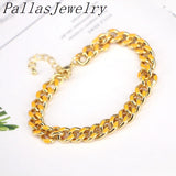 5Pcs Multicolor Drip Oil Cuban Link Chain Bracelet