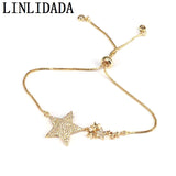 5Pcs Star CZ Chain Bracelets for Women Adjustable Bangle