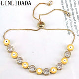 5Pcs Lucky Eye Bracelet Drip Oil Zircon Statement Wedding Jewelry Gift