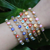 5Pcs Lucky Eye Bracelet Drip Oil Zircon Statement Wedding Jewelry Gift