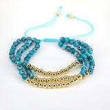 5Pcs Colorful Evil Eye Beaded Bracelet, Lucky Braided Bracelet Men Women
