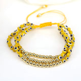 5Pcs Colorful Evil Eye Beaded Bracelet, Lucky Braided Bracelet Men Women