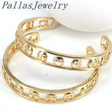 5Pcs plated smiling face bangle Copper cuff bracelet