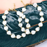 5Pcs Freshwater Pearl Bangle Heart/Star Charm Bracelets