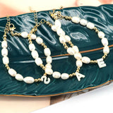 5Pcs Freshwater Pearl Bangle Heart/Star Charm Bracelets