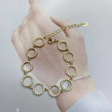 5Pcs Cubic Zircon Aircraft Cross Golden Link Bracelet Jewelry