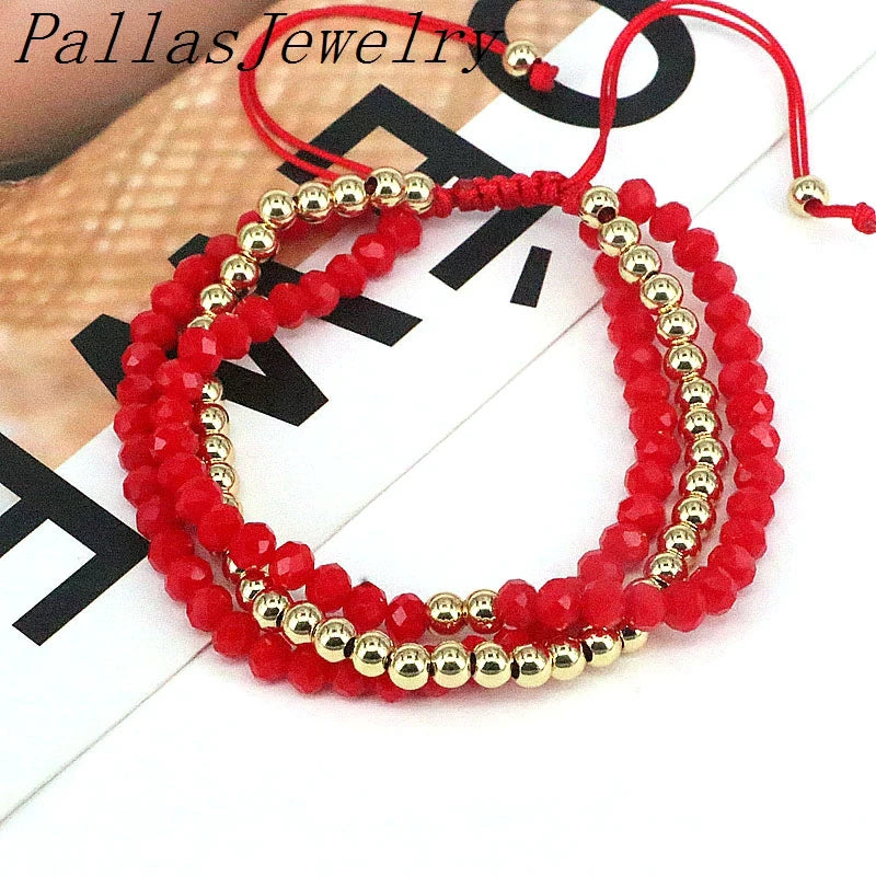 5Pcs Crystal Beads Bracelet for Women Jewelry Multilayer Rope Bracelets