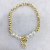 Adjustable Copper Beads Bracelet with Charms for Women