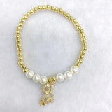 Adjustable Copper Beads Bracelet with Charms for Women