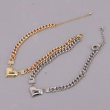 5Pcs Heart Shape Cuban Chain Bracelet Wedding Jewelry Gift