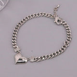 5Pcs Heart Shape Cuban Chain Bracelet Wedding Jewelry Gift