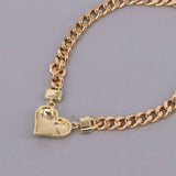 5Pcs Heart Shape Cuban Chain Bracelet Wedding Jewelry Gift
