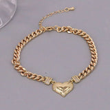 5Pcs Heart Shape Cuban Chain Bracelet Wedding Jewelry Gift