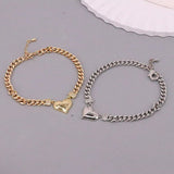 5Pcs Heart Shape Cuban Chain Bracelet Wedding Jewelry Gift