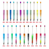 5Pcs Gradient Plastic Ballpoint Pen Ink DIY Beadable Ballpoint Pens