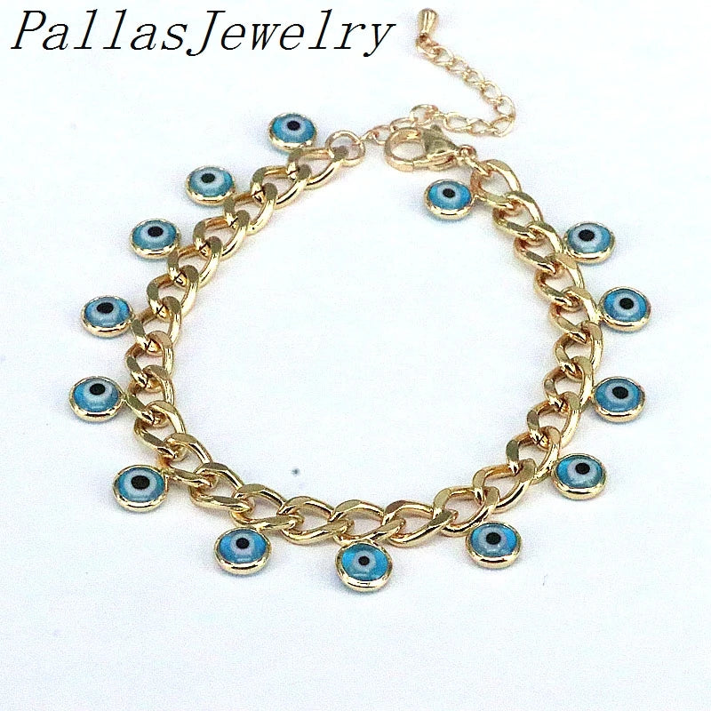 5Pcs Adjustable Cuban Bracelet Eye Luck Bracelet Accessories