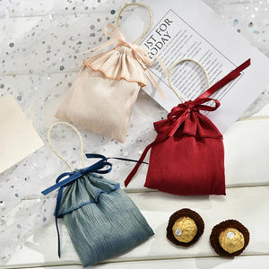 5Pcs Wire Cloth Drawstring Wedding Gift Bags for Jewelry or Candy
