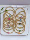Enamel Round Heart Eye Spacer Bracelet for Women