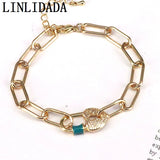 5Pcs CZ Clasp Bracelet Heart Shape Cubic Zircon Adjustable for Women
