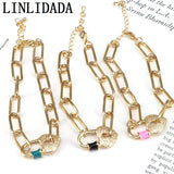 5Pcs CZ Clasp Bracelet Heart Shape Cubic Zircon Adjustable for Women