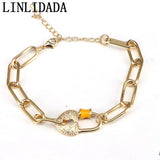 5Pcs CZ Clasp Bracelet Heart Shape Cubic Zircon Adjustable for Women