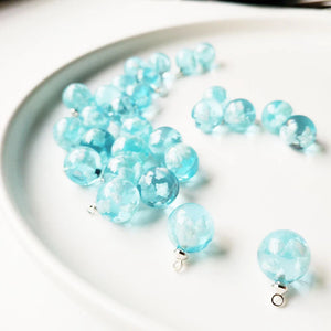 5Pcs Luminous Resin Round Ball Pendant Necklace Charms