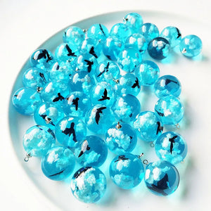5Pcs Luminous Resin Round Ball Pendant Necklace Charms