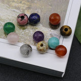 5Pcs 10mm Large Hole Flat Round Natural Agate Quartz Beads DIY Bracelet