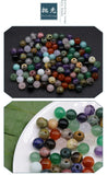 5Pcs 10mm Large Hole Flat Round Natural Agate Quartz Beads DIY Bracelet
