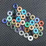 5Pcs 20mm Natural Stone Pendants Peace Buckle Large Hole Beads 25 Colors