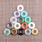 5Pcs 20mm Natural Stone Pendants Peace Buckle Large Hole Beads 25 Colors