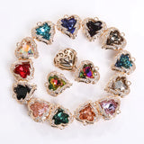 5Pcs Heart Pendant 21Color Earring Necklace Charms Silver Pendant