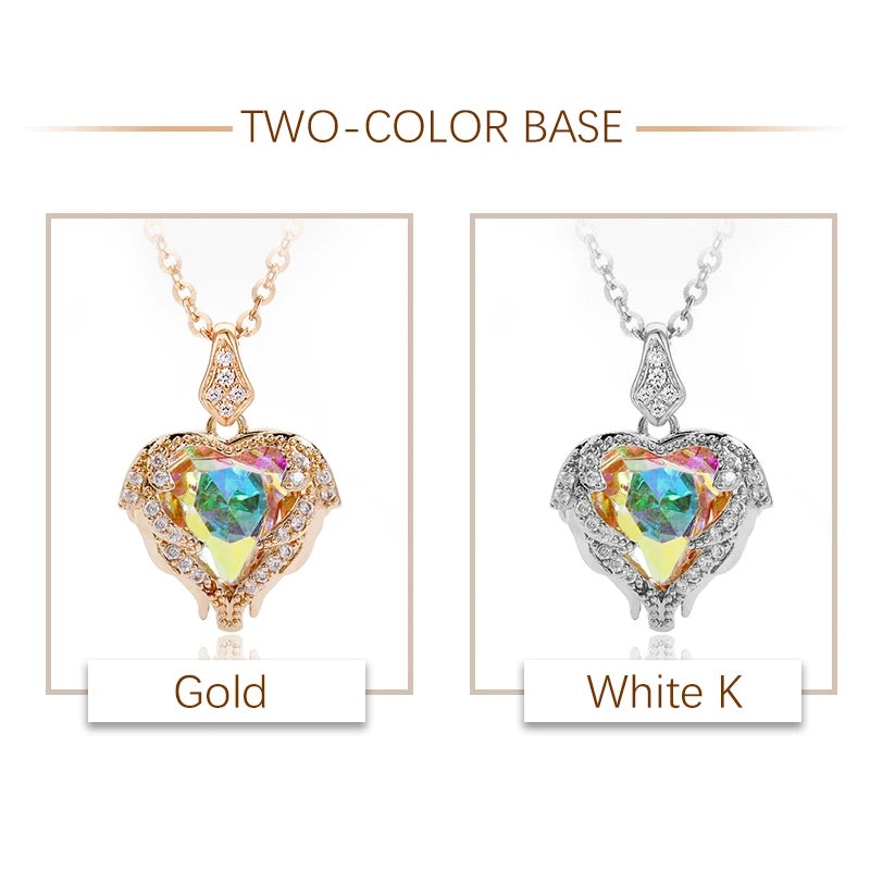 5Pcs Heart Pendant 21Color Earring Necklace Charms Silver Pendant
