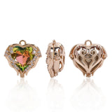 5Pcs Heart Pendant 21Color Earring Necklace Charms Silver Pendant