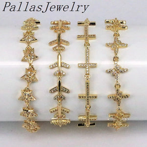Crystal Star Butterfly Airplane Chain Bracelet for Girls Women