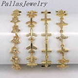 Crystal Star Butterfly Airplane Chain Bracelet for Girls Women