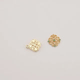 5Pcs Hollow Out Lace Emerald Pendant for DIY Earring Making