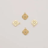 5Pcs Hollow Out Lace Emerald Pendant for DIY Earring Making