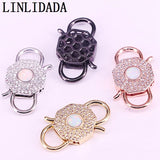 5Pcs Plating cz opal charm clasp, micro pave pendant