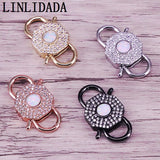 5Pcs Plating cz opal charm clasp, micro pave pendant