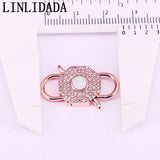 5Pcs Plating cz opal charm clasp, micro pave pendant