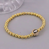 5Pcs Enamel Zircon Round Eye Bracelet Beaded Elastic Dainty Accessory