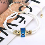 5Pcs Evil Eyes Lampwork Bead Bracelets Adjustable Rope