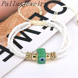 5Pcs Evil Eyes Lampwork Bead Bracelets Adjustable Rope